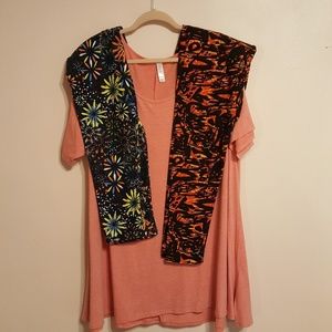 LulaRoe Perfect T 3X & 2 leggings TC